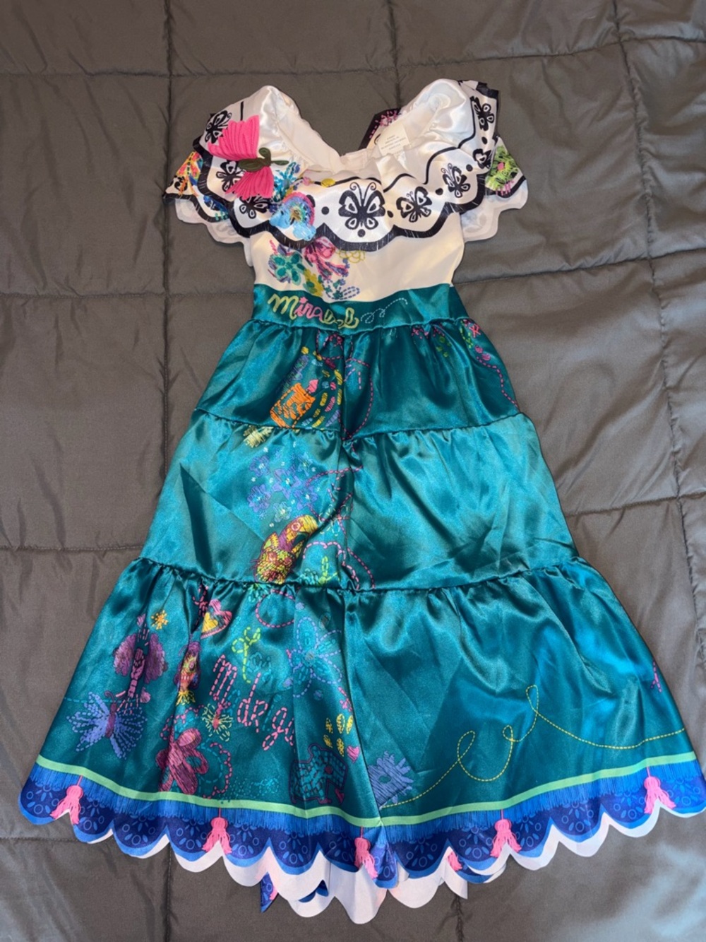 Disney Princess Mirabel Madrigal Encanto Costume Dress 4-6X Teal and White